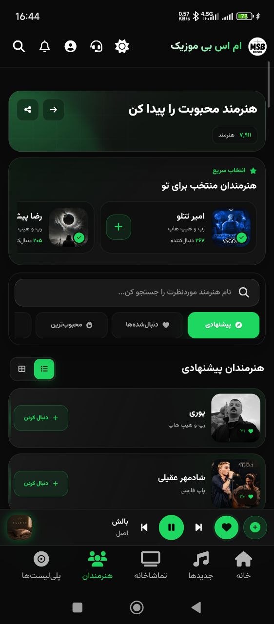 هنرمندان در MSB